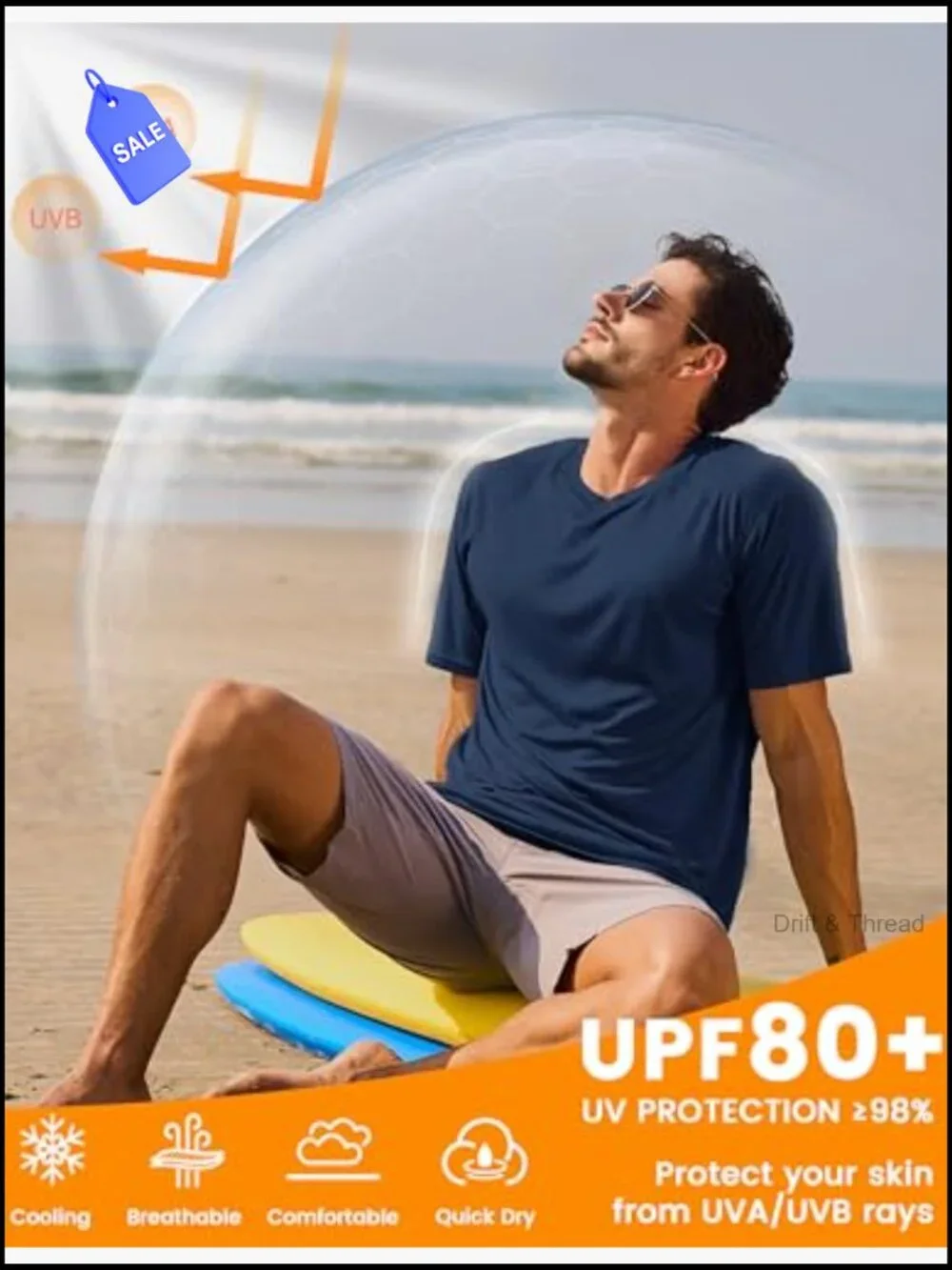 UPF 50+ Sun Protection Quick Dry Athletic T-Shirt for Hiking Running Swim